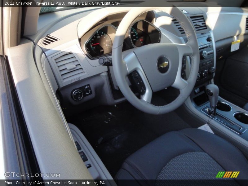 White / Dark Gray/Light Gray 2012 Chevrolet Traverse LS AWD