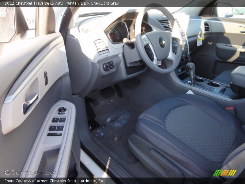 White / Dark Gray/Light Gray 2012 Chevrolet Traverse LS AWD