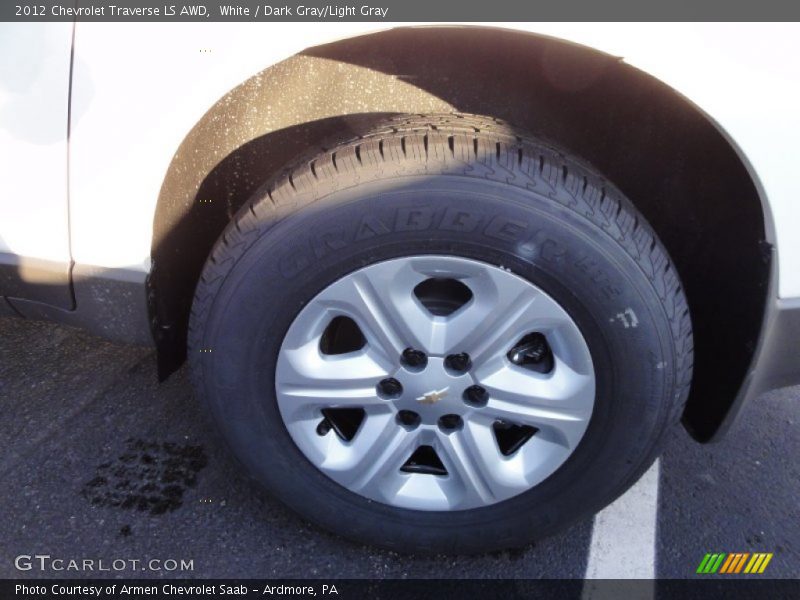 White / Dark Gray/Light Gray 2012 Chevrolet Traverse LS AWD