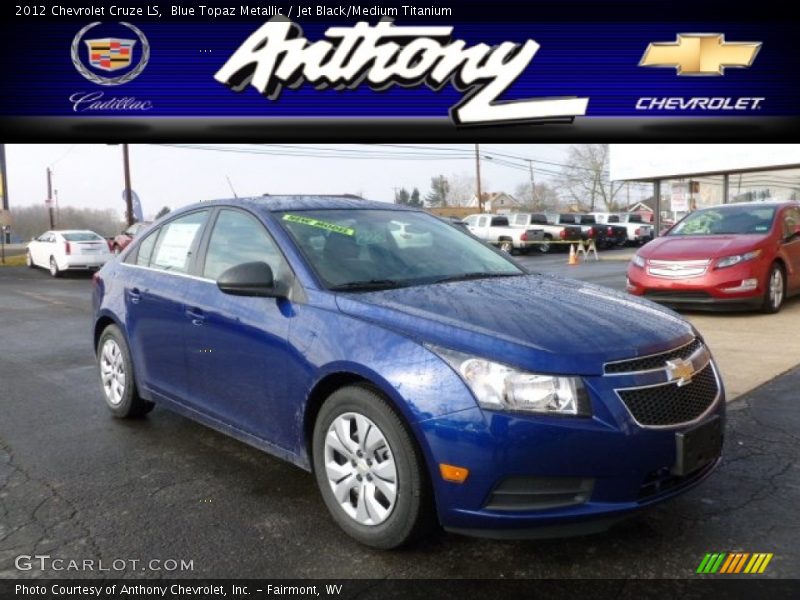 Blue Topaz Metallic / Jet Black/Medium Titanium 2012 Chevrolet Cruze LS