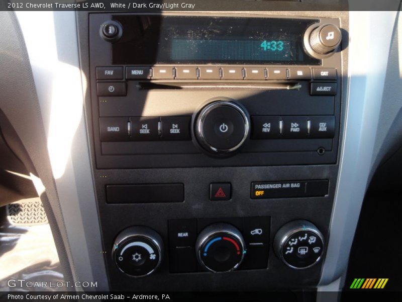 White / Dark Gray/Light Gray 2012 Chevrolet Traverse LS AWD