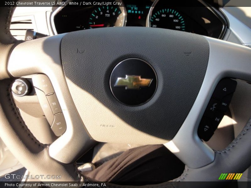 White / Dark Gray/Light Gray 2012 Chevrolet Traverse LS AWD