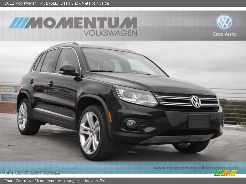 Deep Black Metallic / Beige 2012 Volkswagen Tiguan SEL