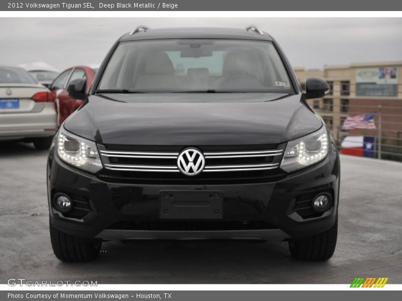 Deep Black Metallic / Beige 2012 Volkswagen Tiguan SEL
