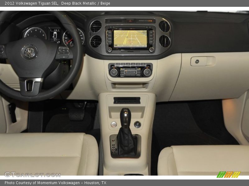 Deep Black Metallic / Beige 2012 Volkswagen Tiguan SEL