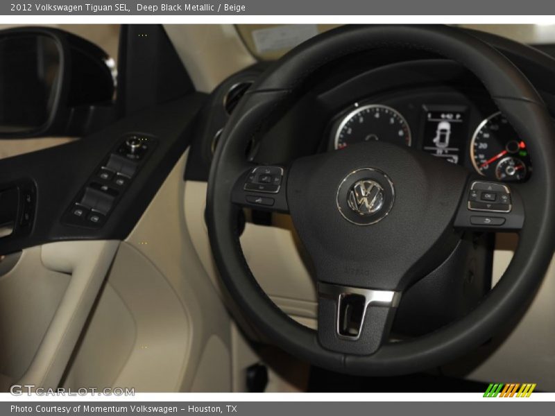 Deep Black Metallic / Beige 2012 Volkswagen Tiguan SEL