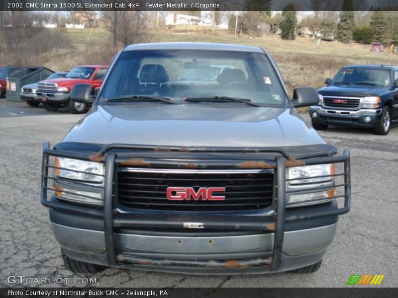 Pewter Metallic / Graphite 2002 GMC Sierra 1500 SL Extended Cab 4x4