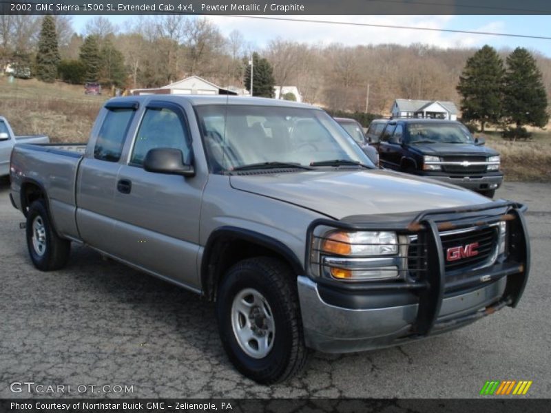 Pewter Metallic / Graphite 2002 GMC Sierra 1500 SL Extended Cab 4x4