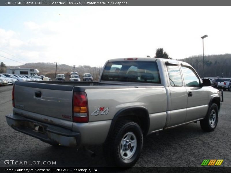 Pewter Metallic / Graphite 2002 GMC Sierra 1500 SL Extended Cab 4x4