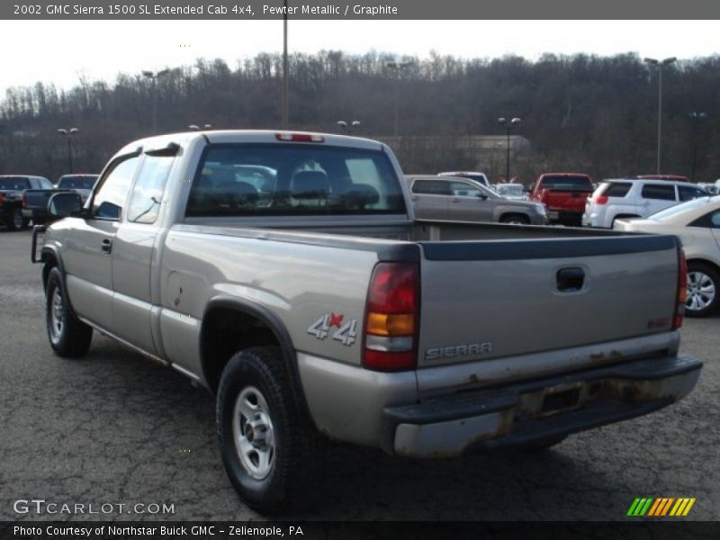 Pewter Metallic / Graphite 2002 GMC Sierra 1500 SL Extended Cab 4x4