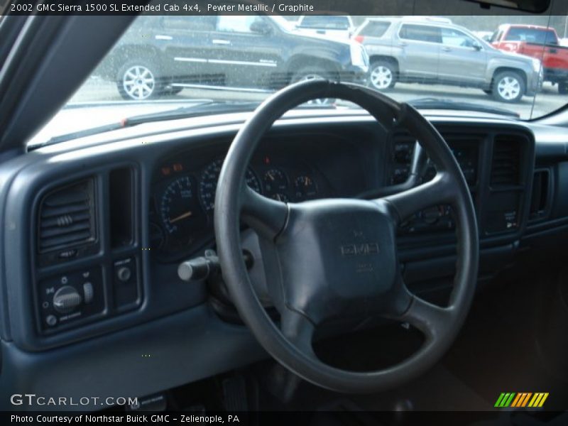 Pewter Metallic / Graphite 2002 GMC Sierra 1500 SL Extended Cab 4x4