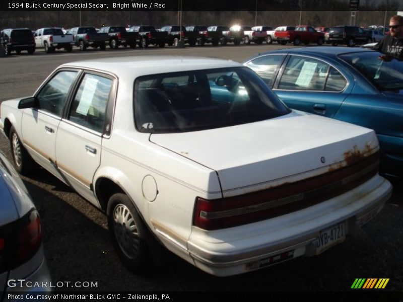 Bright White / Red 1994 Buick Century Special Sedan