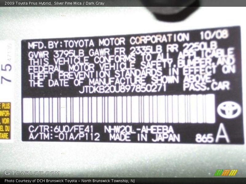 6U0 - 2009 Toyota Prius Hybrid