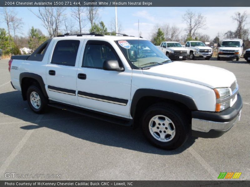 Summit White / Medium Neutral Beige 2004 Chevrolet Avalanche 1500 Z71 4x4