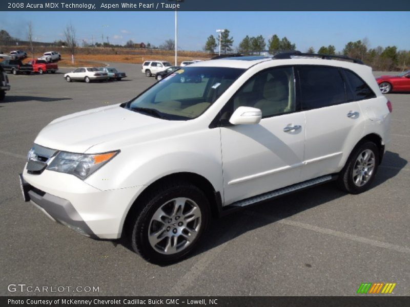 Aspen White Pearl / Taupe 2008 Acura MDX Technology