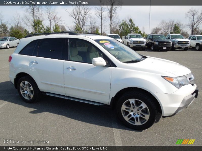 Aspen White Pearl / Taupe 2008 Acura MDX Technology