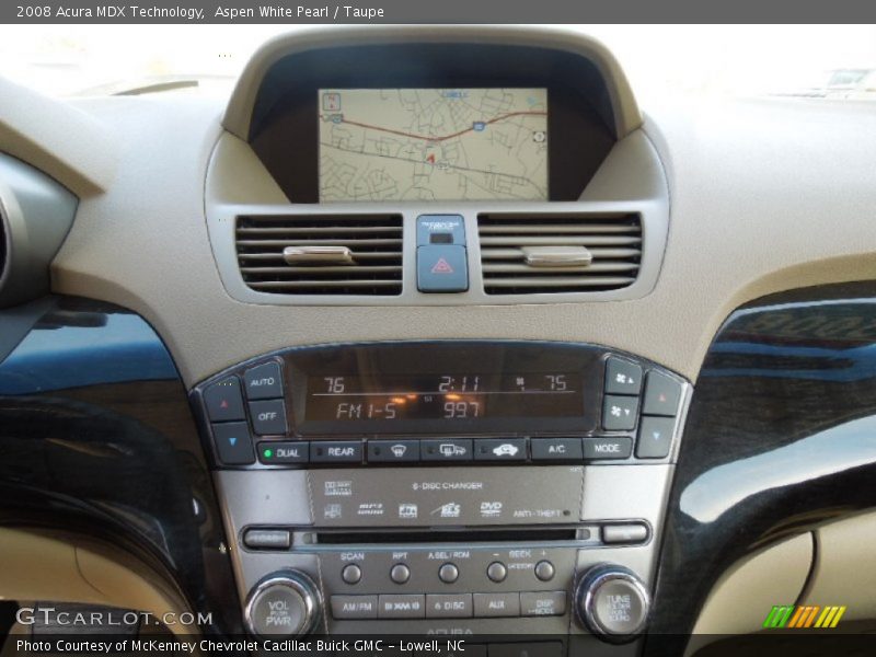 Aspen White Pearl / Taupe 2008 Acura MDX Technology