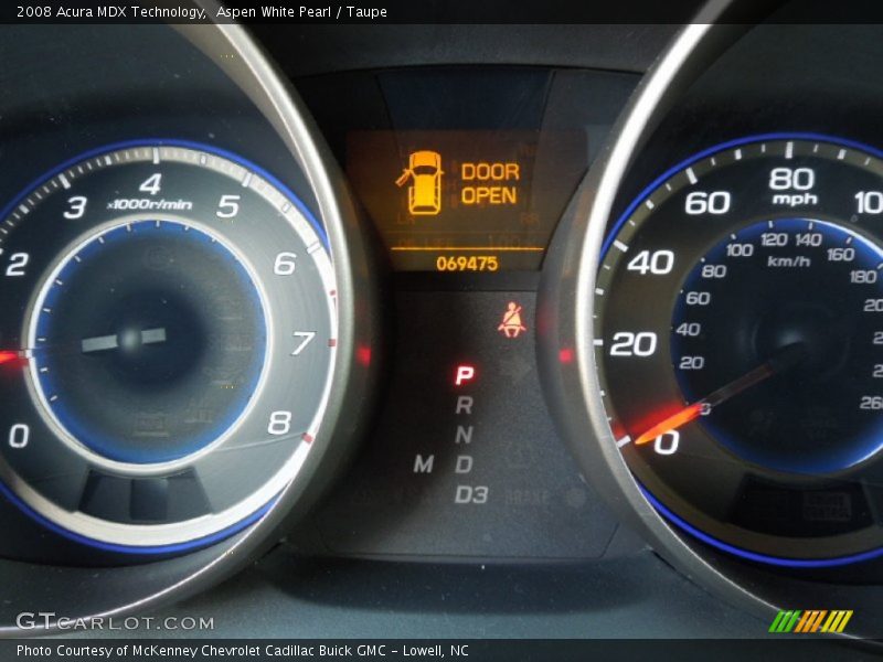 Aspen White Pearl / Taupe 2008 Acura MDX Technology