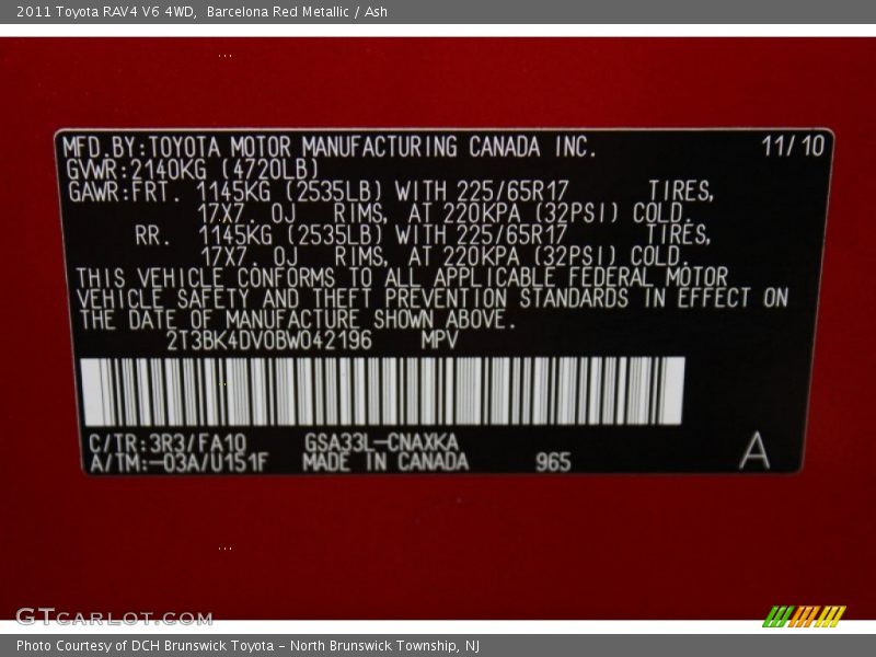 Barcelona Red Metallic / Ash 2011 Toyota RAV4 V6 4WD