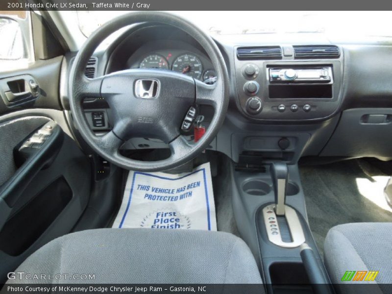 Taffeta White / Gray 2001 Honda Civic LX Sedan