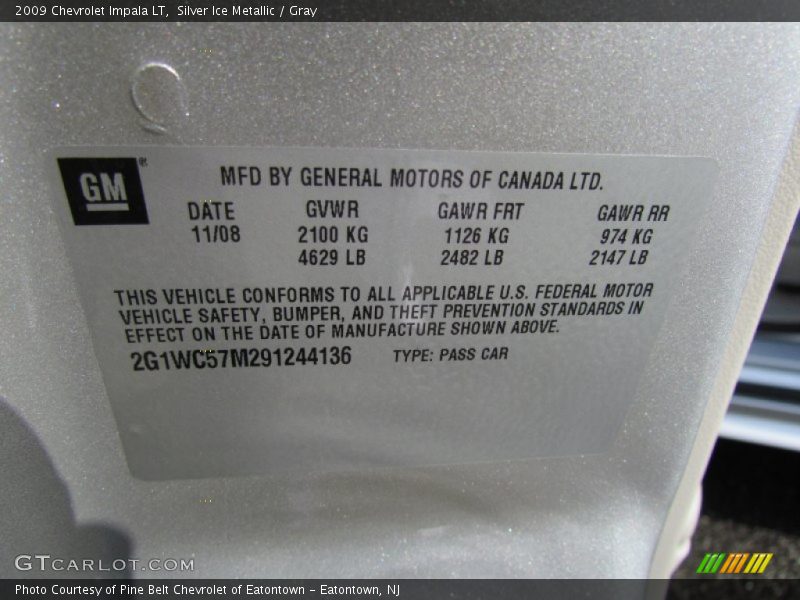 Silver Ice Metallic / Gray 2009 Chevrolet Impala LT