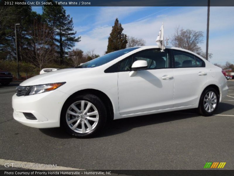 Taffeta White / Stone 2012 Honda Civic EX Sedan