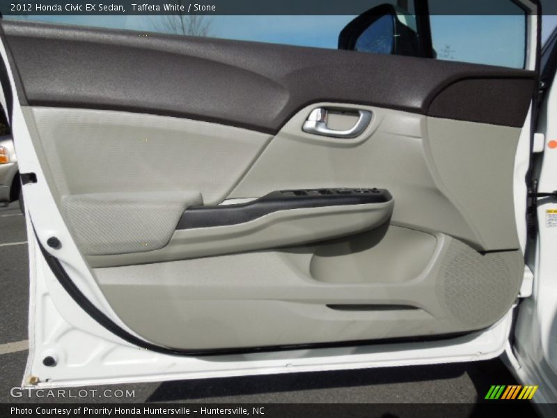 Taffeta White / Stone 2012 Honda Civic EX Sedan