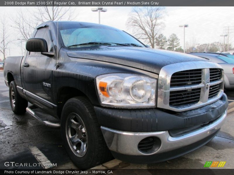 Brilliant Black Crystal Pearl / Medium Slate Gray 2008 Dodge Ram 1500 SXT Regular Cab
