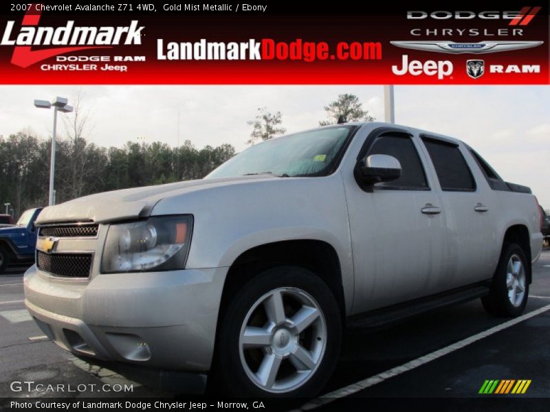 Gold Mist Metallic / Ebony 2007 Chevrolet Avalanche Z71 4WD