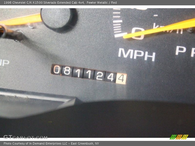 Pewter Metallic / Red 1998 Chevrolet C/K K1500 Silverado Extended Cab 4x4