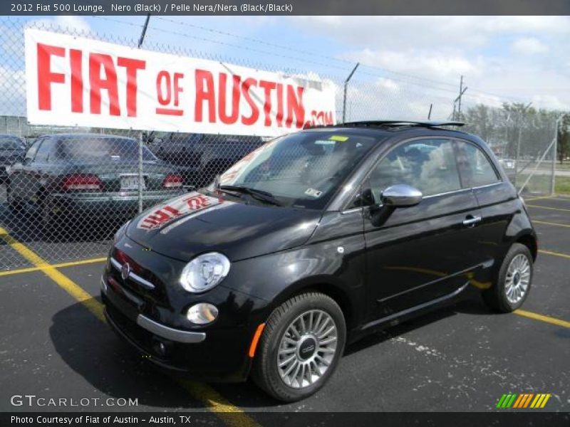 Nero (Black) / Pelle Nera/Nera (Black/Black) 2012 Fiat 500 Lounge