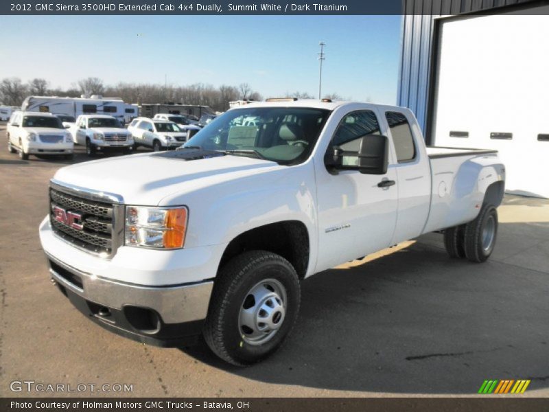 Summit White / Dark Titanium 2012 GMC Sierra 3500HD Extended Cab 4x4 Dually