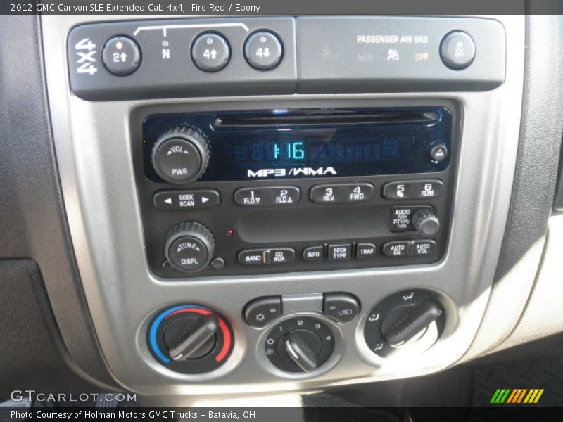 Controls of 2012 Canyon SLE Extended Cab 4x4