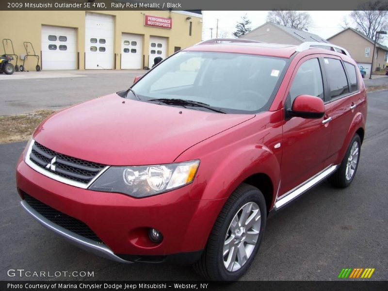 Rally Red Metallic / Black 2009 Mitsubishi Outlander SE 4WD
