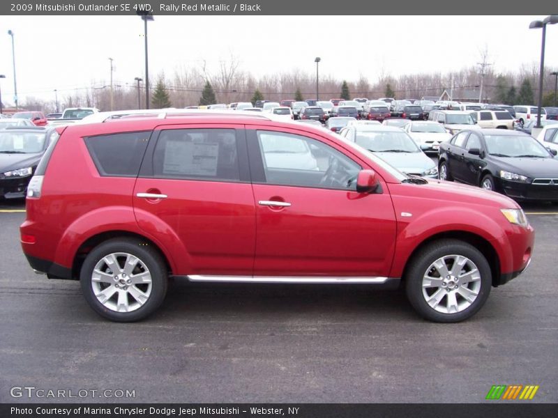 Rally Red Metallic / Black 2009 Mitsubishi Outlander SE 4WD