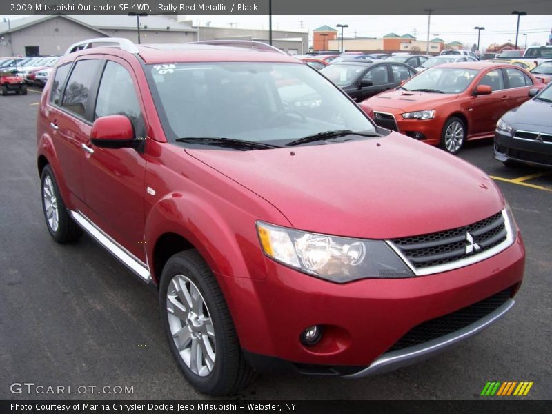 Rally Red Metallic / Black 2009 Mitsubishi Outlander SE 4WD