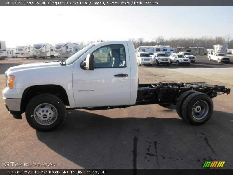 Summit White / Dark Titanium 2012 GMC Sierra 3500HD Regular Cab 4x4 Dually Chassis