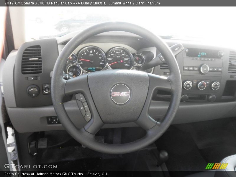 Summit White / Dark Titanium 2012 GMC Sierra 3500HD Regular Cab 4x4 Dually Chassis
