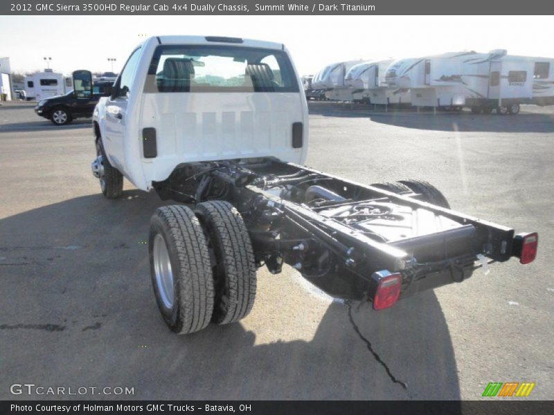 Summit White / Dark Titanium 2012 GMC Sierra 3500HD Regular Cab 4x4 Dually Chassis