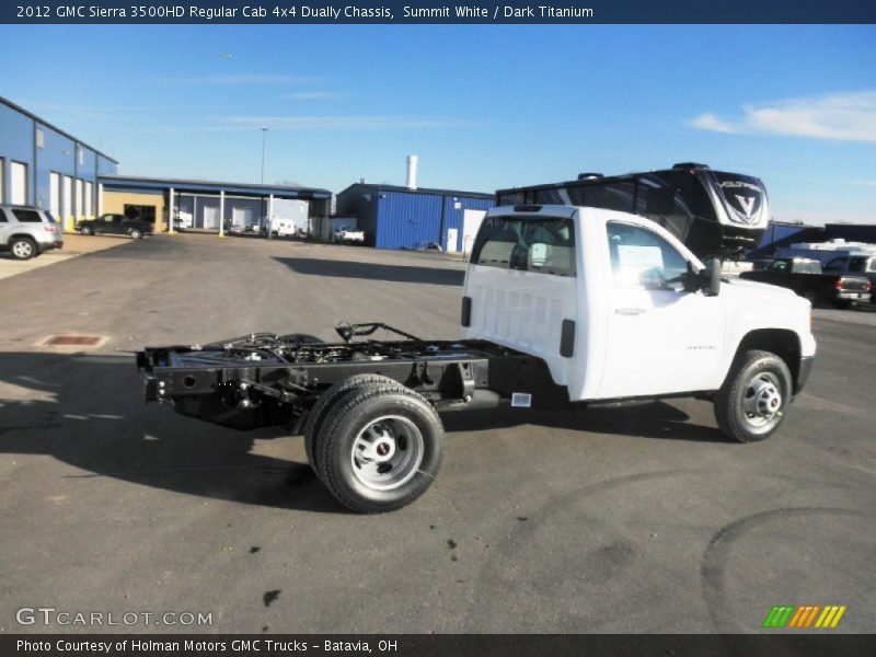 Summit White / Dark Titanium 2012 GMC Sierra 3500HD Regular Cab 4x4 Dually Chassis