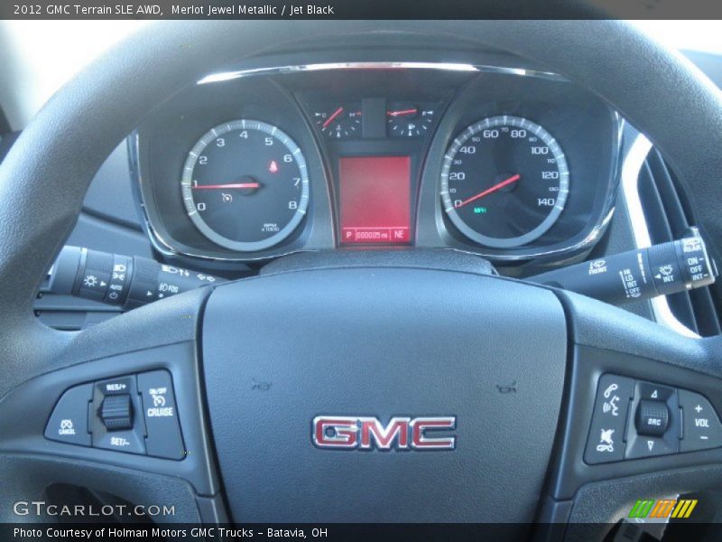 Merlot Jewel Metallic / Jet Black 2012 GMC Terrain SLE AWD