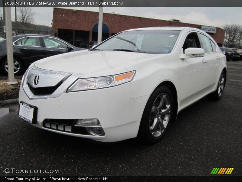 White Diamond Pearl / Umber/Ebony 2009 Acura TL 3.7 SH-AWD