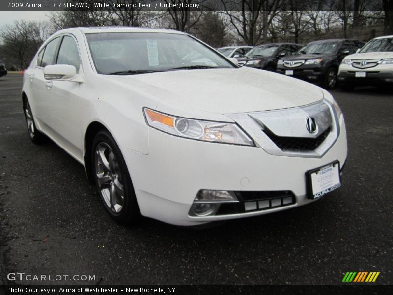 White Diamond Pearl / Umber/Ebony 2009 Acura TL 3.7 SH-AWD