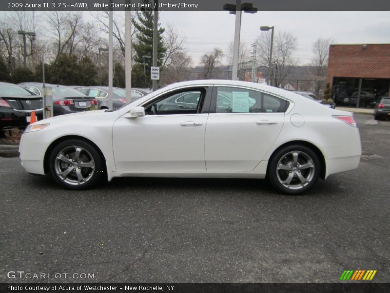 White Diamond Pearl / Umber/Ebony 2009 Acura TL 3.7 SH-AWD