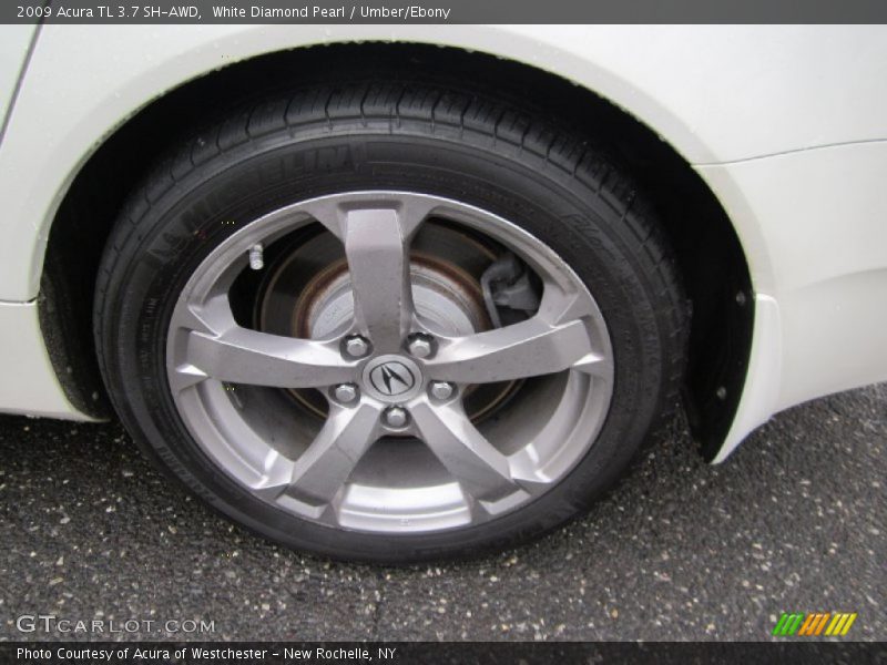 White Diamond Pearl / Umber/Ebony 2009 Acura TL 3.7 SH-AWD
