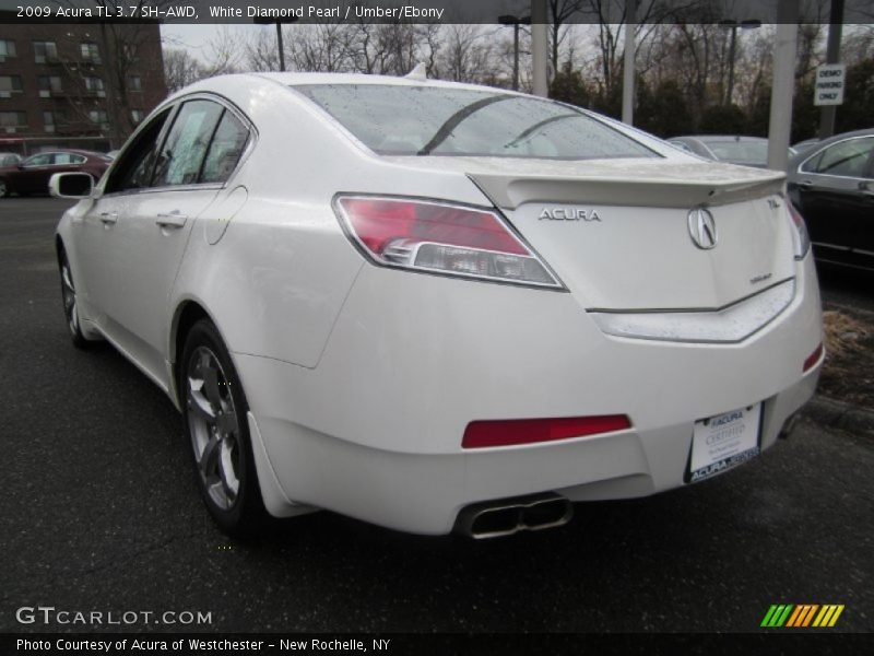 White Diamond Pearl / Umber/Ebony 2009 Acura TL 3.7 SH-AWD