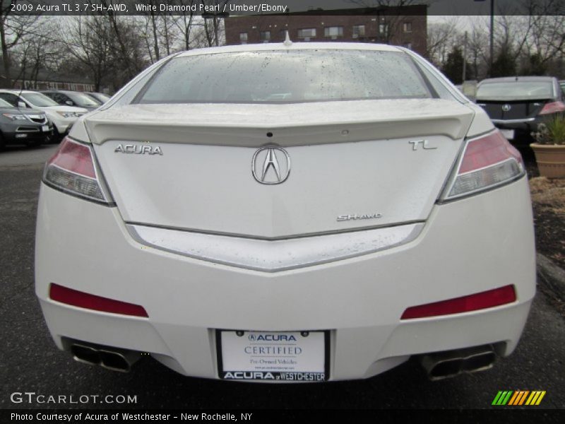 White Diamond Pearl / Umber/Ebony 2009 Acura TL 3.7 SH-AWD