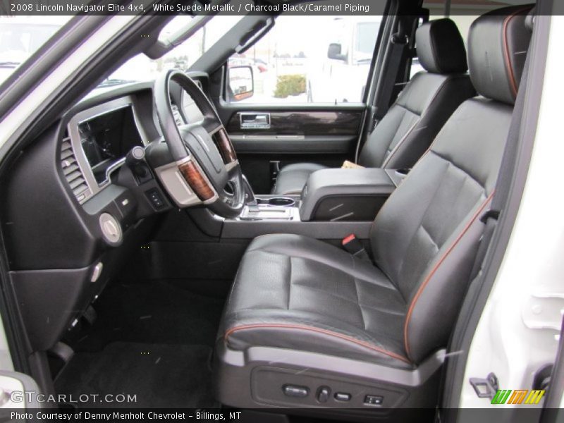 White Suede Metallic / Charcoal Black/Caramel Piping 2008 Lincoln Navigator Elite 4x4