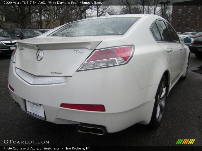 White Diamond Pearl / Umber/Ebony 2009 Acura TL 3.7 SH-AWD