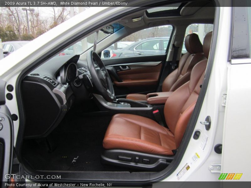 White Diamond Pearl / Umber/Ebony 2009 Acura TL 3.7 SH-AWD
